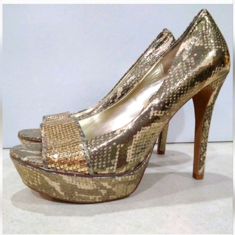 Jessica Simpson “Terri” Snake Print Platform Heels